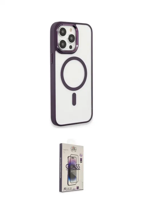 ieg™ iPhone 15 Pro Max Kılıf Yankı Işık Özel Seri - Siyah Bilvis 3D Cam Ekran Koruyucu