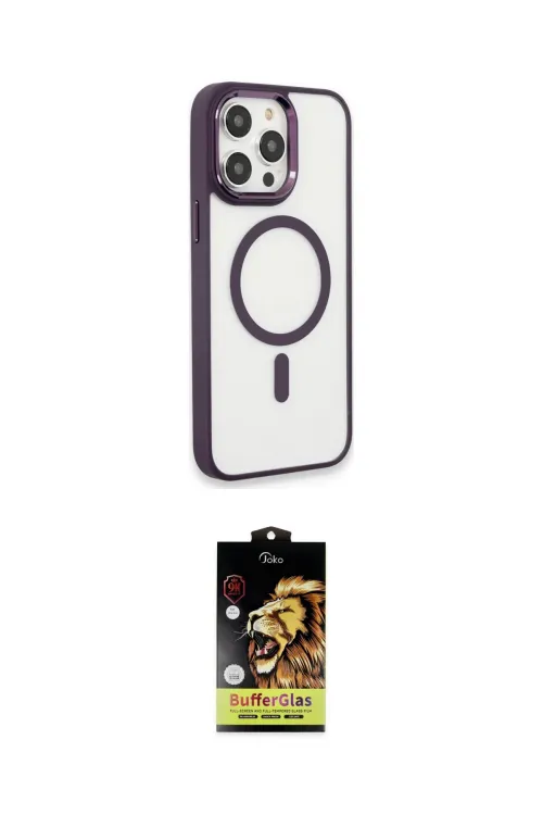 ieg™ iPhone 15 Pro Max Kılıf Yankı Işık Özel Seri - Siyah Buffer Cam Ekran Koruyucu