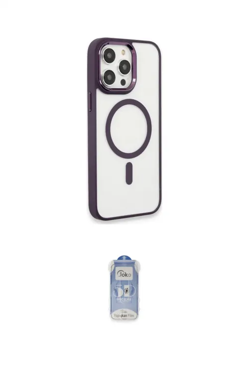 ieg™ iPhone 15 Pro Max Kılıf Yankı Işık Özel Seri - Siyah Joko Magic 5D Cam