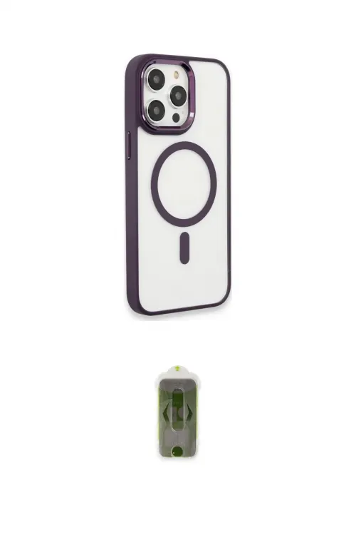 ieg™ iPhone 15 Pro Max Kılıf Yankı Işık Özel Seri - Siyah Joko Magic 5D Hayalet Cam