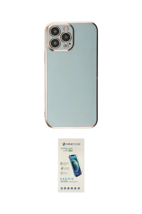 ieg™ iPhone 15 Pro Max Kılıf Yankı Serisi - Şeffaf Pasifik Cam Ekran Koruyucu