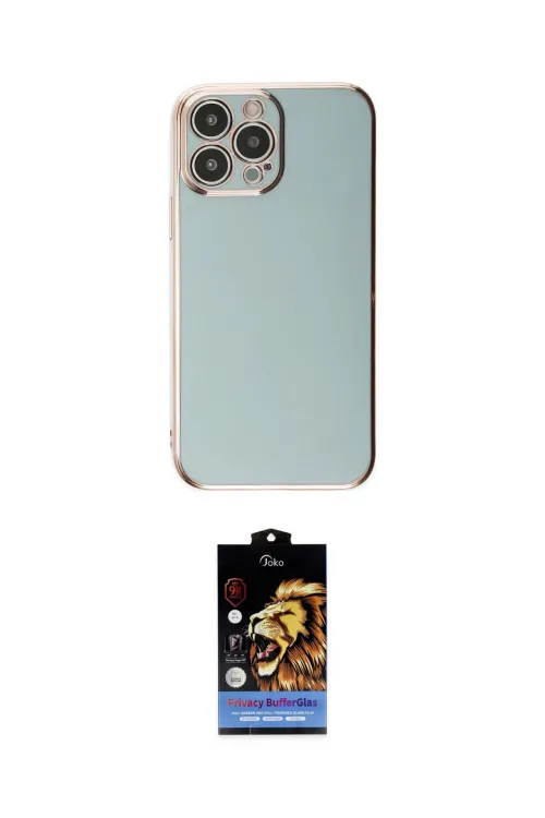 ieg™ iPhone 15 Pro Max Kılıf Yankı Serisi - Siyah Buffer Hayalet Cam Ekran Koruyucu