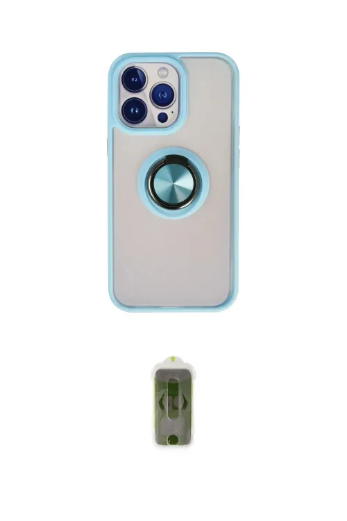 ieg™ iPhone 15 Pro Max Kılıf Yörünge Çizgi - Siyah Joko Magic 5D Hayalet Cam