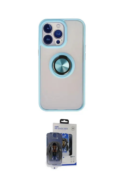 ieg™ iPhone 15 Pro Max Kılıf Yörünge Çizgi - Siyah Vanessa Magic Cam