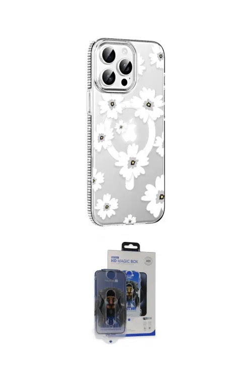 ieg™ iPhone 15 Pro Max Kılıf Yörünge Işık Prime - Siyah Vanessa Magic Cam