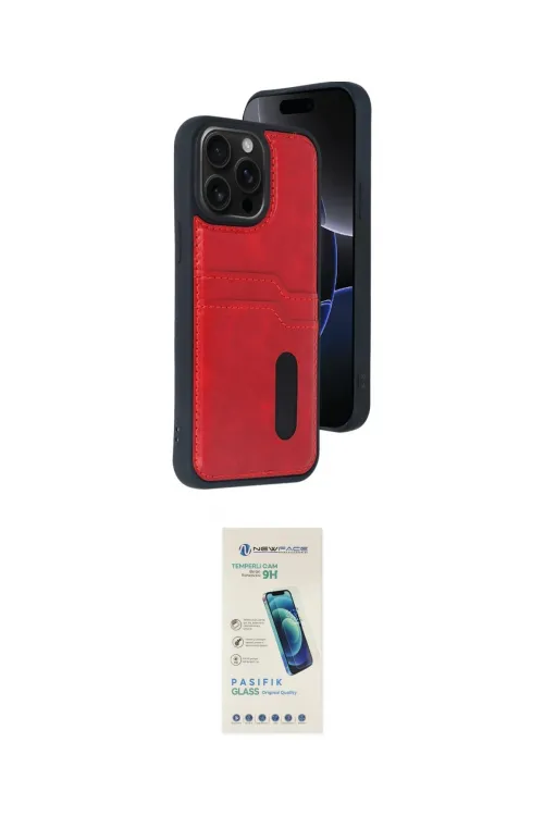 ieg™ iPhone 15 Pro Max Kılıf Yörünge Işık Serisi - Şeffaf Pasifik Cam Ekran Koruyucu