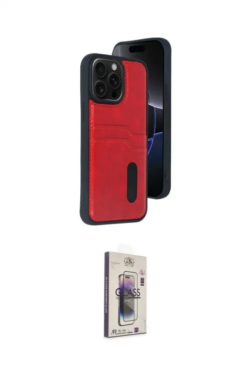 ieg™ iPhone 15 Pro Max Kılıf Yörünge Işık Serisi - Siyah Bilvis 3D Cam Ekran Koruyucu