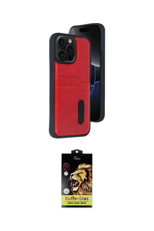 ieg™ iPhone 15 Pro Max Kılıf Yörünge Işık Serisi - Siyah Buffer Cam Ekran Koruyucu
