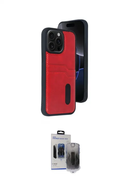 ieg™ iPhone 15 Pro Max Kılıf Yörünge Işık Serisi - Siyah Vanessa Magic Hayalet Cam