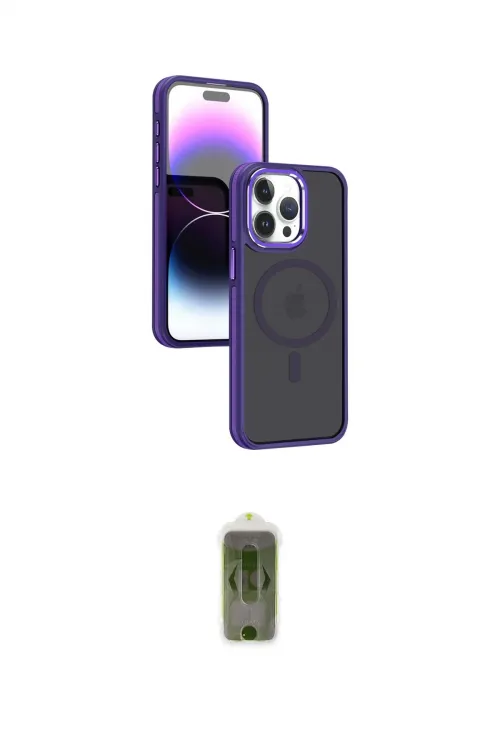 ieg™ iPhone 15 Pro Max Kılıf Yörünge Klasik - Siyah Joko Magic 5D Hayalet Cam