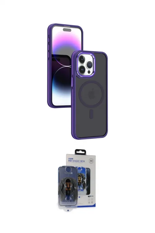 ieg™ iPhone 15 Pro Max Kılıf Yörünge Klasik - Siyah Vanessa Magic Cam