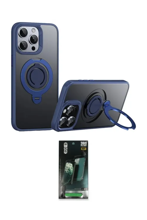 ieg™ iPhone 15 Pro Max Kılıf Zirve Çizgi Prime - Şeffaf 360 Full Body Arka Koruyucu