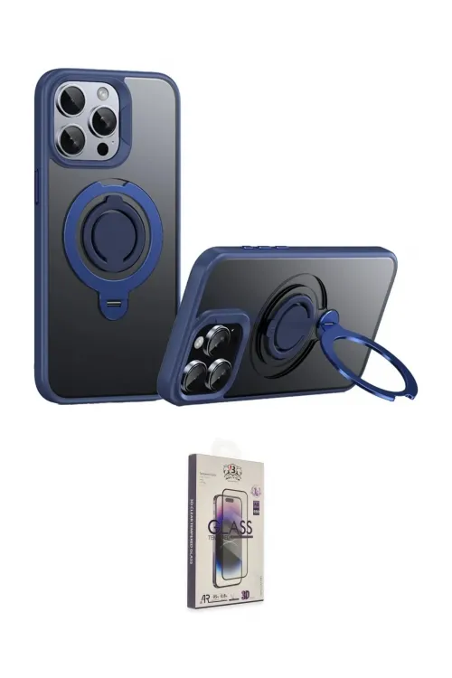 ieg™ iPhone 15 Pro Max Kılıf Zirve Çizgi Prime - Siyah Bilvis 3D Cam Ekran Koruyucu