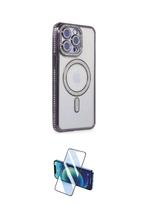 ieg™ iPhone 15 Pro Max Kılıf Zirve Doku Prime - Siyah 3D Antistatik Seramik Nano Ekran Koruyucu