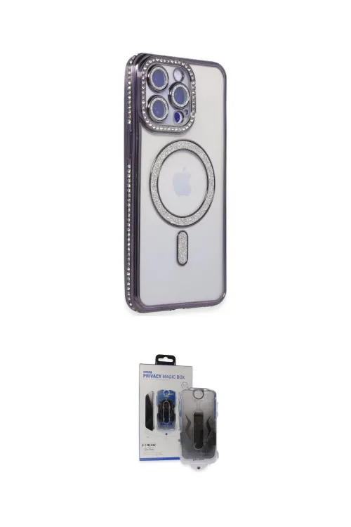 ieg™ iPhone 15 Pro Max Kılıf Zirve Doku Prime - Siyah Vanessa Magic Hayalet Cam