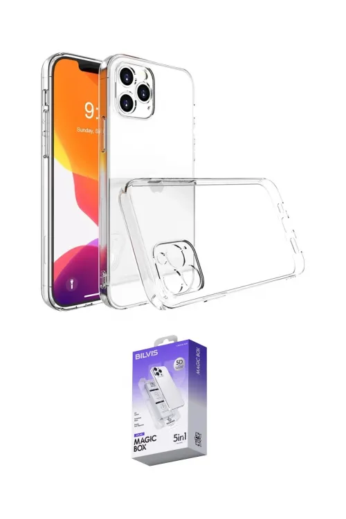 ieg™ iPhone 15 Pro Max Kılıf Zirve Doku - Siyah Bilvis 5in1 3D Magic Cam Ekran Koruyucu