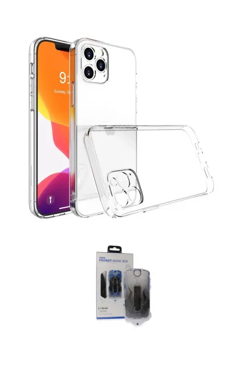 ieg™ iPhone 15 Pro Max Kılıf Zirve Doku - Siyah Vanessa Magic Hayalet Cam
