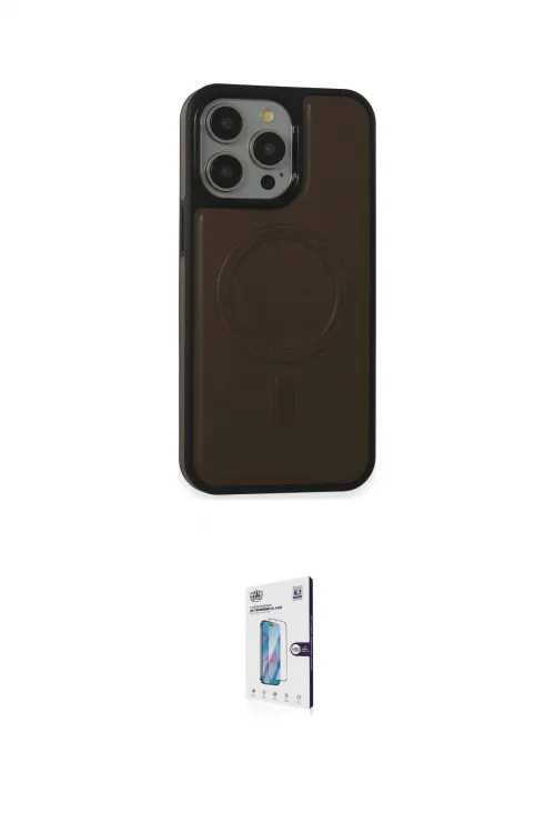 ieg™ iPhone 15 Pro Max Kılıf Zirve Işık Serisi - Siyah Bilvis 0.18mm Plus Cam Ekran Koruyucu