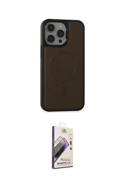 ieg™ iPhone 15 Pro Max Kılıf Zirve Işık Serisi - Siyah Bilvis 3D Mat Cam Ekran Koruyucu