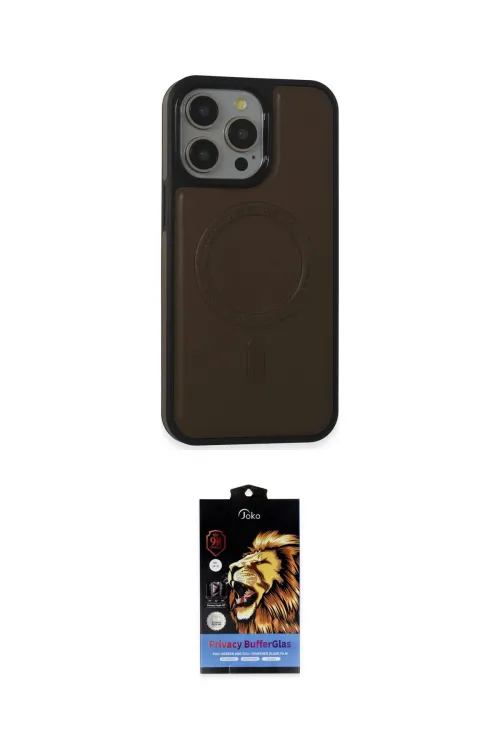 ieg™ iPhone 15 Pro Max Kılıf Zirve Işık Serisi - Siyah Buffer Hayalet Cam Ekran Koruyucu