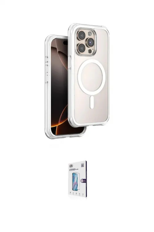 ieg™ iPhone 15 Pro Max Kılıf Zirve Klasik Prime - Siyah Bilvis 0.18mm Plus Cam Ekran Koruyucu