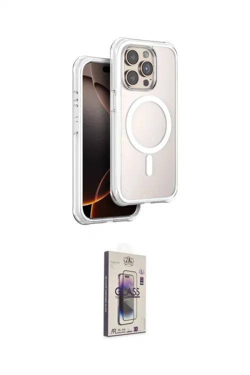 ieg™ iPhone 15 Pro Max Kılıf Zirve Klasik Prime - Siyah Bilvis 3D Cam Ekran Koruyucu