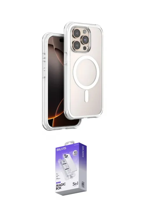 ieg™ iPhone 15 Pro Max Kılıf Zirve Klasik Prime - Siyah Bilvis 5in1 3D Magic Cam Ekran Koruyucu