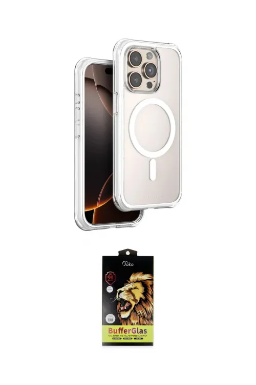 ieg™ iPhone 15 Pro Max Kılıf Zirve Klasik Prime - Siyah Buffer Cam Ekran Koruyucu