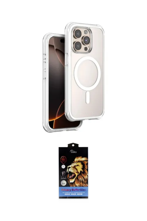 ieg™ iPhone 15 Pro Max Kılıf Zirve Klasik Prime - Siyah Buffer Hayalet Cam Ekran Koruyucu