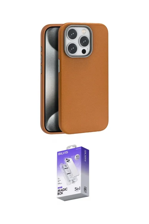 ieg™ iPhone 15 Pro Max Kılıf Zirve Modern Prime - Siyah Bilvis 5in1 3D Magic Cam Ekran Koruyucu