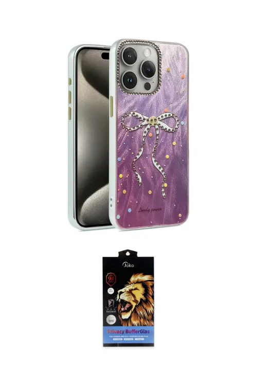 ieg™ iPhone 15 Pro Max Kılıf Zirve Modern Prime - Siyah Buffer Hayalet Cam Ekran Koruyucu