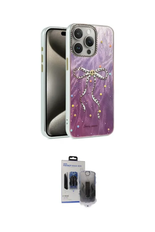 ieg™ iPhone 15 Pro Max Kılıf Zirve Modern Prime - Siyah Vanessa Magic Hayalet Cam