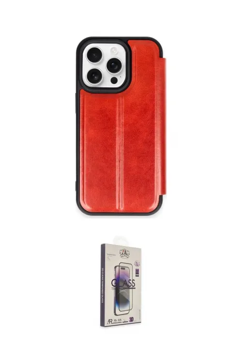 ieg™ iPhone 15 Pro Max Kılıf Zirve Yansıma Serisi - Siyah Bilvis 3D Cam Ekran Koruyucu