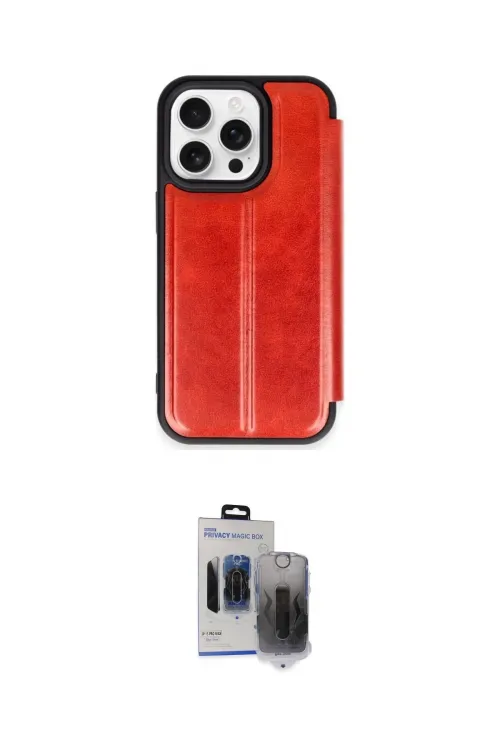 ieg™ iPhone 15 Pro Max Kılıf Zirve Yansıma Serisi - Siyah Vanessa Magic Hayalet Cam