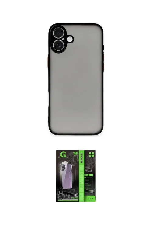 ieg™ iPhone 16 Kılıf Ahenk Çizgi Serisi - Şeffaf 360 Full Body Arka Koruyucu