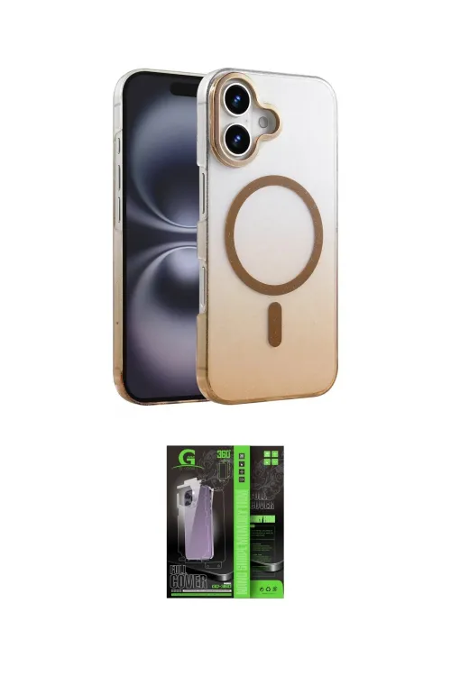 ieg™ iPhone 16 Kılıf Ahenk Doku Özel Seri - Şeffaf 360 Full Body Arka Koruyucu