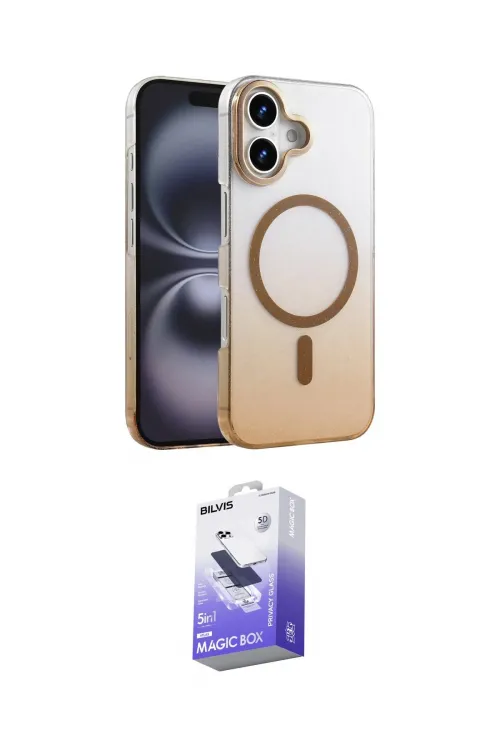 ieg™ iPhone 16 Kılıf Ahenk Doku Özel Seri - Siyah Bilvis 5in1 5D Magic Hayalet Cam Ekran Koruyucu