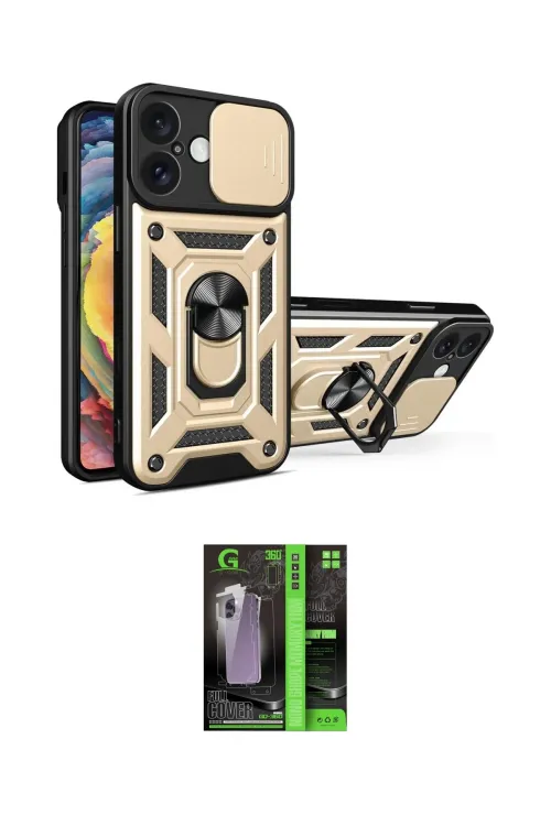 ieg™ iPhone 16 Kılıf Ahenk Klasik - Şeffaf 360 Full Body Arka Koruyucu