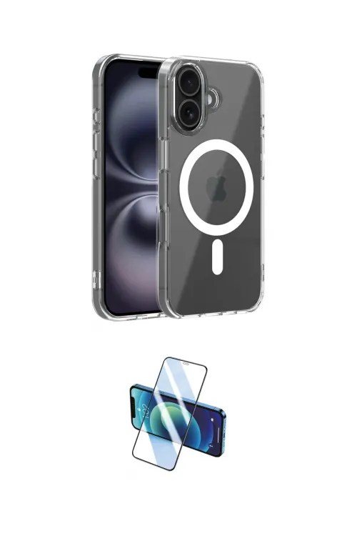 ieg™ iPhone 16 Kılıf Ahenk Minimal Serisi - Siyah 3D Antistatik Seramik Nano Ekran Koruyucu