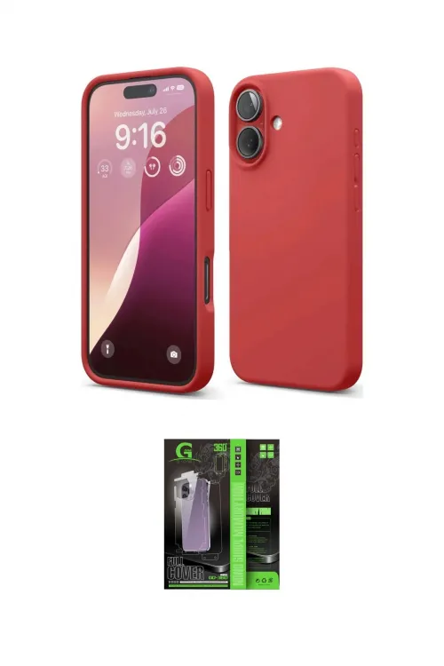 ieg™ iPhone 16 Kılıf Ahenk Serisi - Şeffaf 360 Full Body Arka Koruyucu