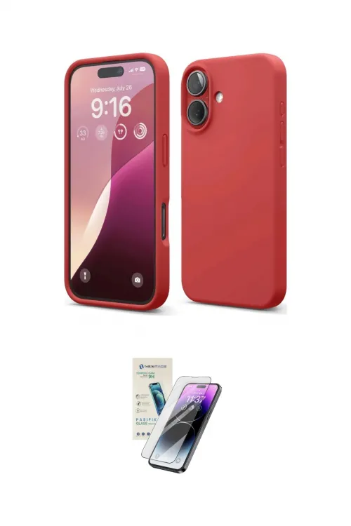 ieg™ iPhone 16 Kılıf Ahenk Serisi - Şeffaf Pasifik Cam Ekran Koruyucu
