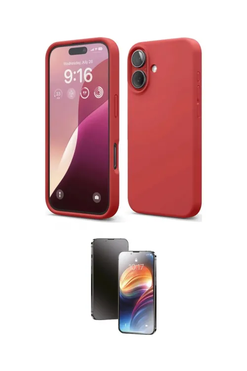 ieg™ iPhone 16 Kılıf Ahenk Serisi - Siyah 3D Antistatik Mat Seramik Nano Ekran Koruyucu
