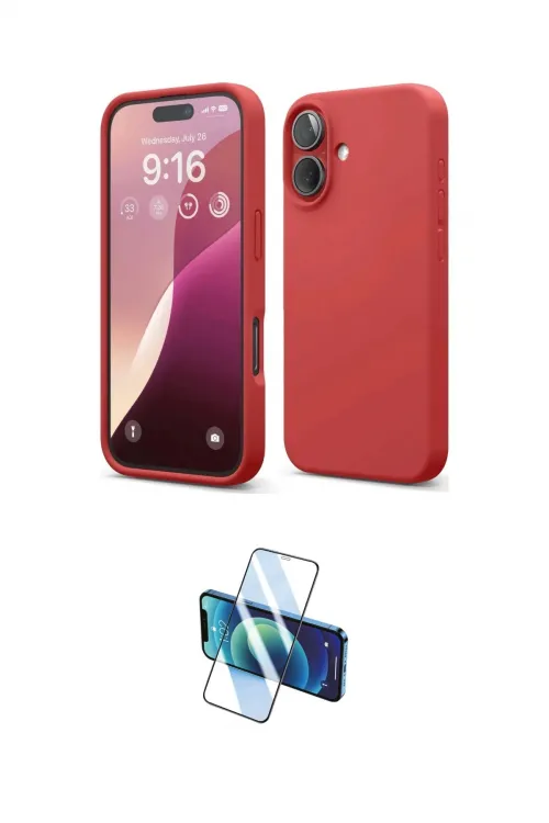 ieg™ iPhone 16 Kılıf Ahenk Serisi - Siyah 3D Antistatik Seramik Nano Ekran Koruyucu