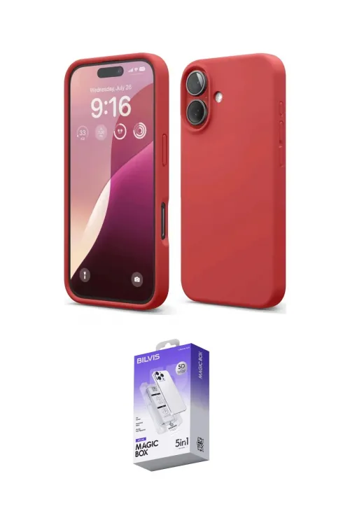 ieg™ iPhone 16 Kılıf Ahenk Serisi - Siyah Bilvis 5in1 3D Magic Cam Ekran Koruyucu