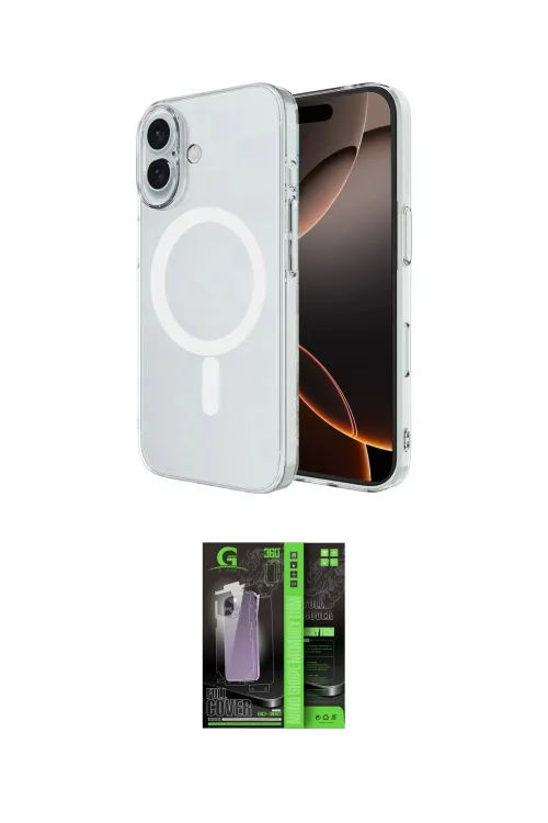 ieg™ iPhone 16 Kılıf Ahenk Yansıma Prime - Şeffaf 360 Full Body Arka Koruyucu