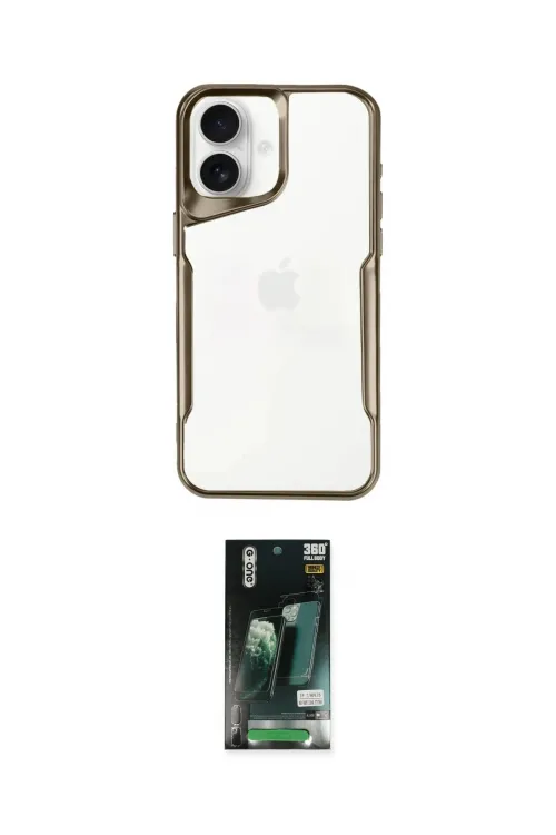 ieg™ iPhone 16 Kılıf Akış Çizgi Koleksiyonu - Siyah 360 Mat Full Body Arka Koruyucu