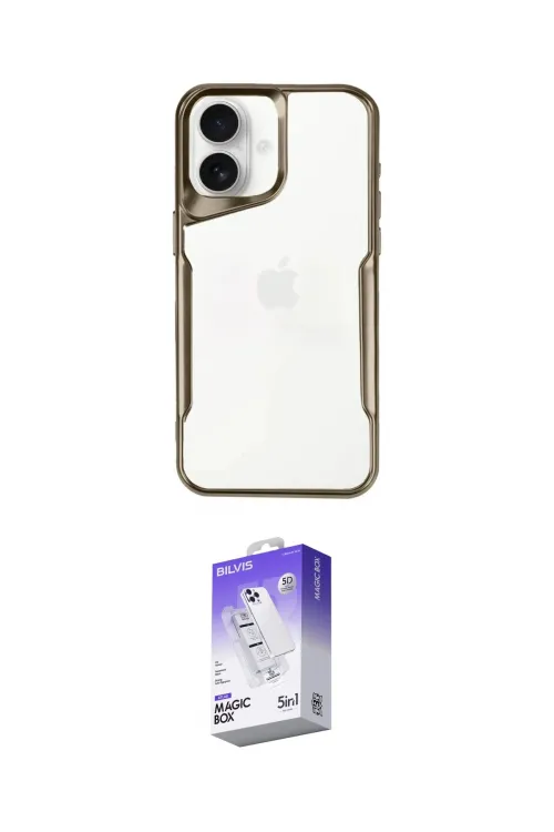 ieg™ iPhone 16 Kılıf Akış Çizgi Koleksiyonu - Siyah Bilvis 5in1 3D Magic Cam Ekran Koruyucu