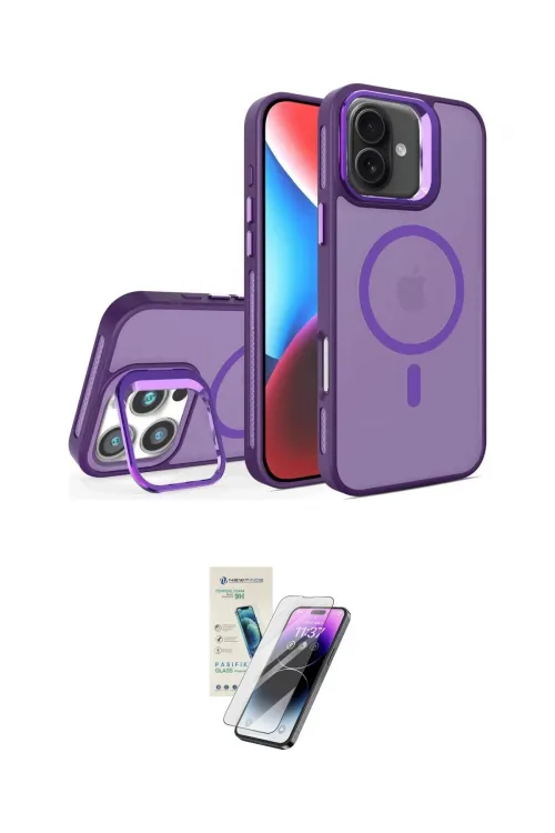 ieg™ iPhone 16 Kılıf Akış Form - Şeffaf Pasifik Cam Ekran Koruyucu
