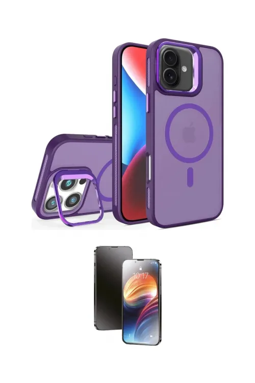 ieg™ iPhone 16 Kılıf Akış Form - Siyah 3D Antistatik Mat Seramik Nano Ekran Koruyucu