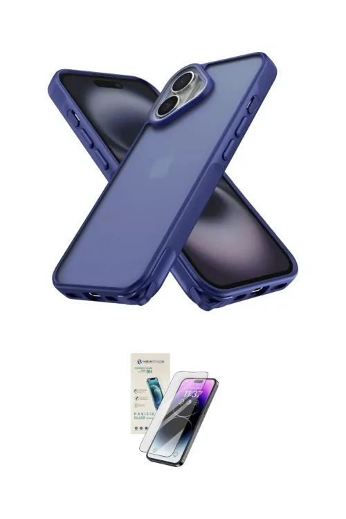 ieg™ iPhone 16 Kılıf Atlas Form - Şeffaf Pasifik Cam Ekran Koruyucu